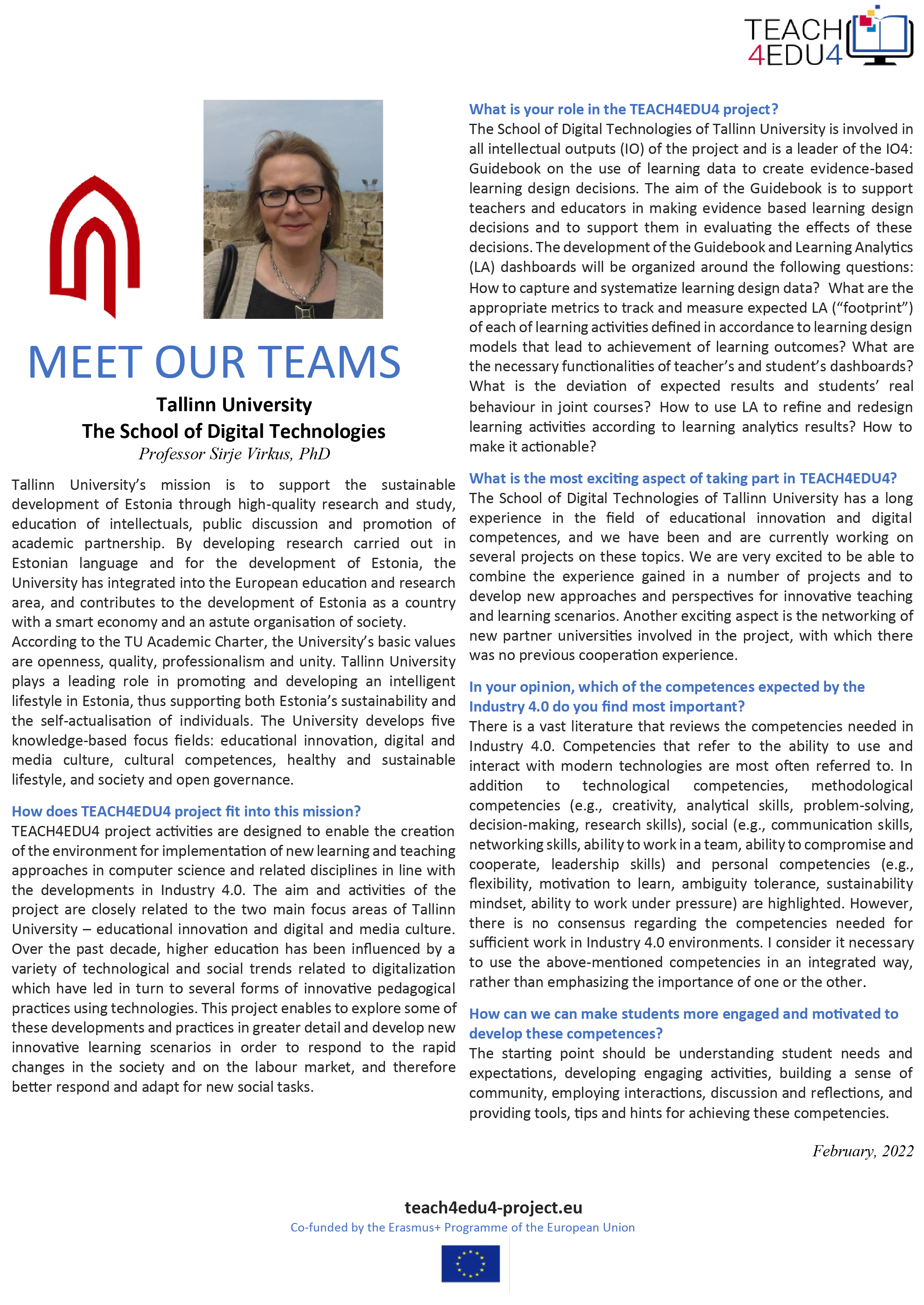 Meet our partners - University of Tallinn